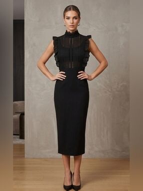 Lost Ink Womens Size US 4 Small Black Formal Dressy Classic Chic Long Dress
